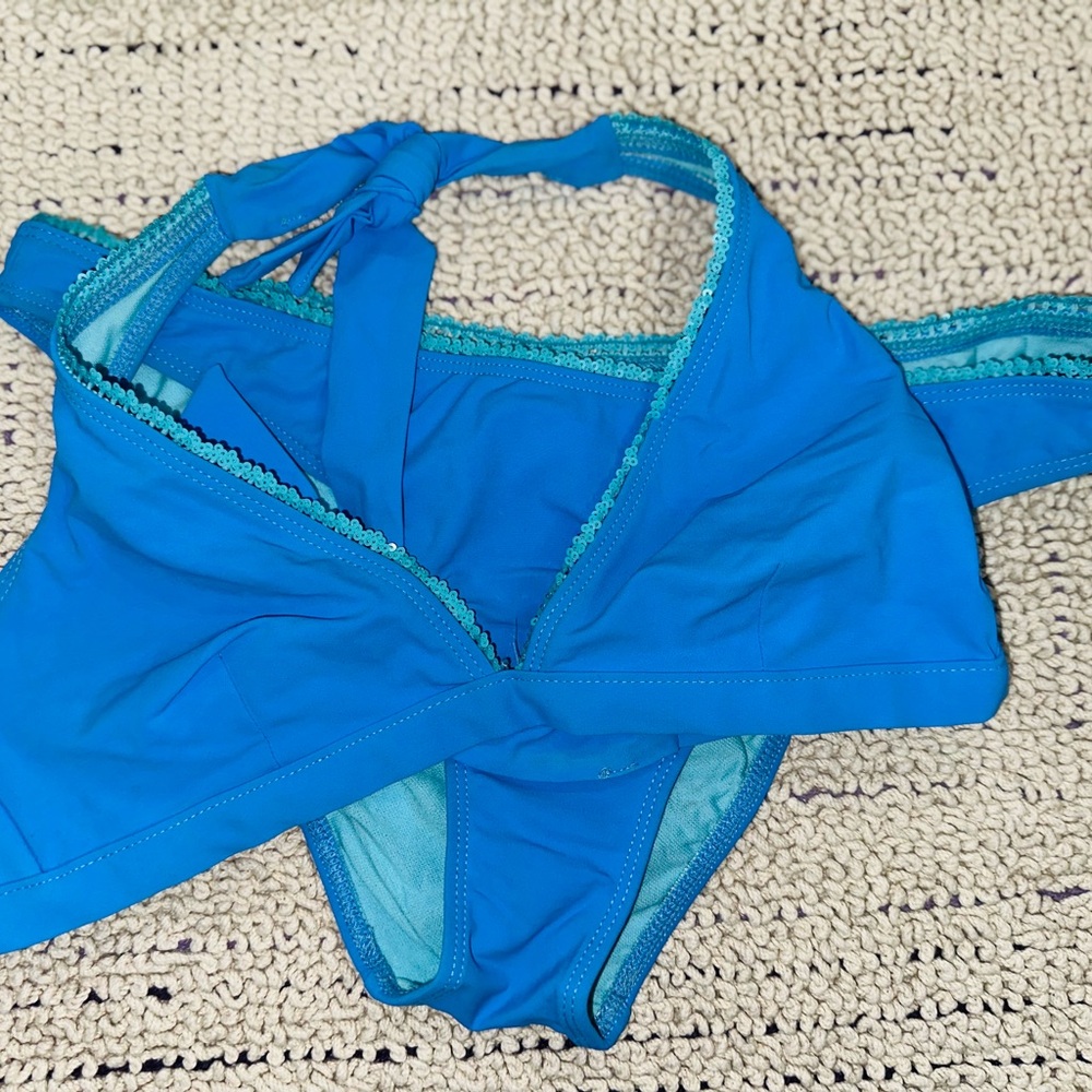 Ocean Blue Triangle Bikini - Large